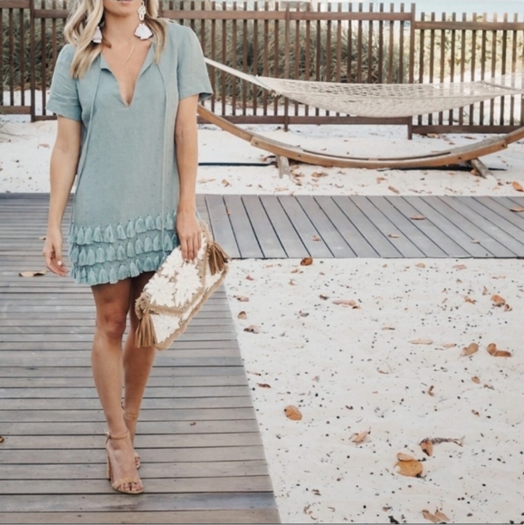 Tularosa | Linen Tassle Mini Dress - Picture 11 of 11
